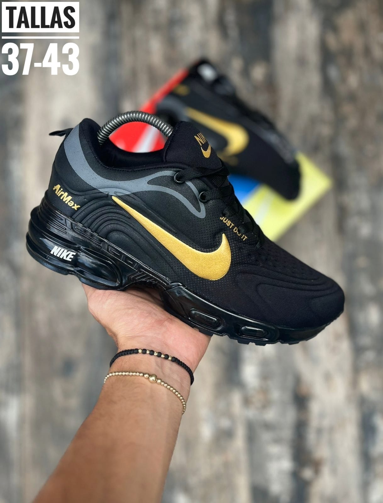 Nike Air Max Just do It color NegroDorado