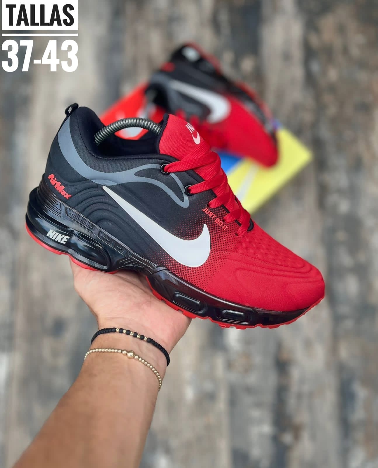 Nike Air Max Just do It color NegroRojo